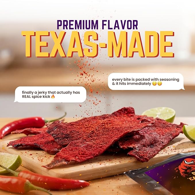 Tizon Lumbre Carne Seca - Spicy Fuego Beef Jerky Snack Premium Mexican-Style Dried Beef 2oz Resealable Pouch No Added Hormones USA Made