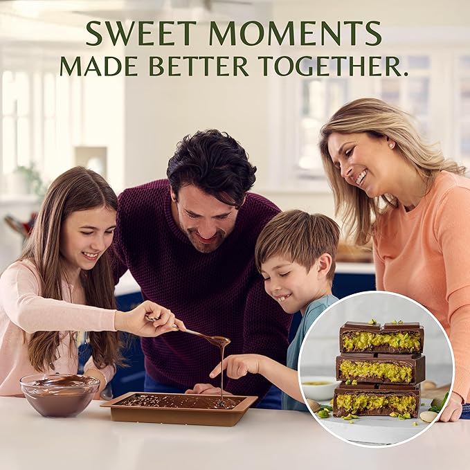 Dubai Chocolate Bar Kit Master Make at Home Set with Pistachio Cream Tahini Mix Dried Kataifi Milk Choco Melting Wafers Jumbo Bar Mold &amp Step-by-Step Guide – Unique Premium Gift for Dessert Lo