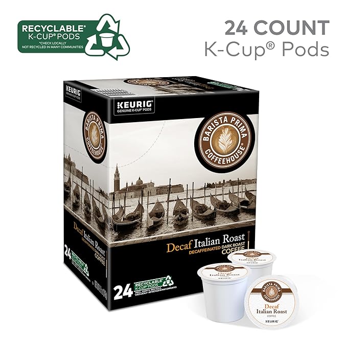 Barista Prima Coffeehouse Italian Roast Decaf Keurig Single Serve K-Cup Pods 96 count