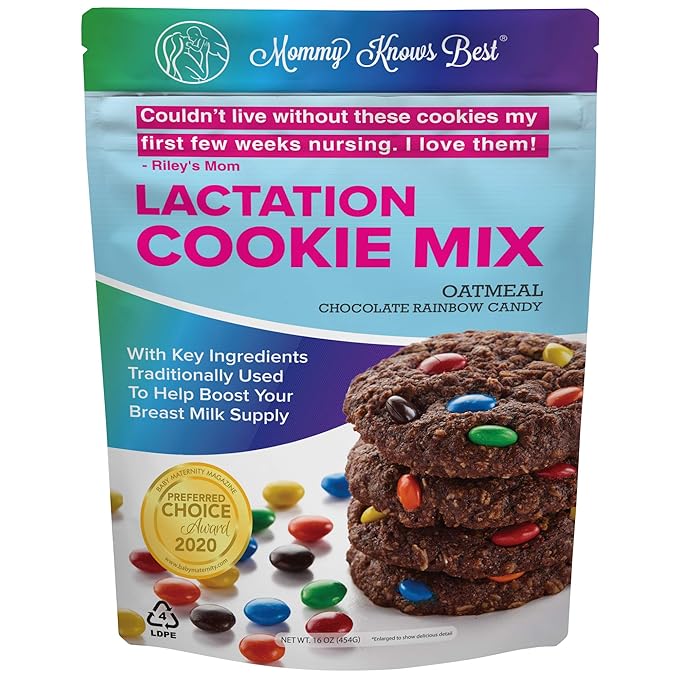 Variety Pack of Lactation Cookies Mix - Oatmeal Breastfeeding Cookie Supplement for Boosting Breast Milk Supply (Rainbow Candy &amp White Chocolate Chip 2 Pounds)