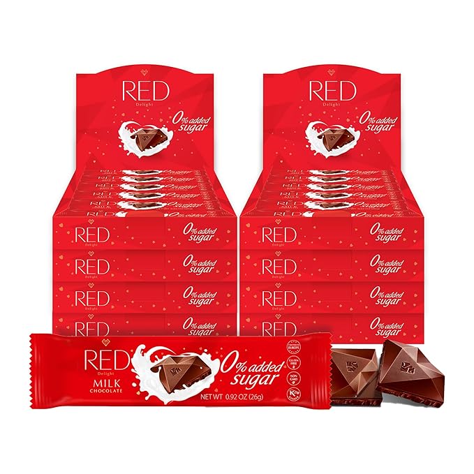 RED Delight®™ Milk Chocolate 12 Count Box of Grab N Go Travel Size Bars (0.92 Ounces Each) (8 Boxes - Total of 96 Bars)