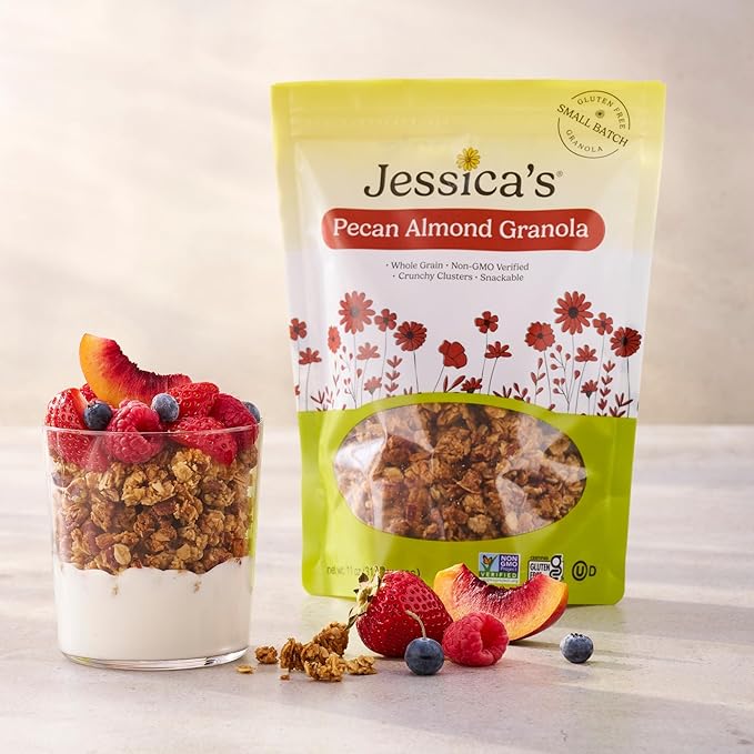 Jessica’s Pecan Almond Granola - Handmade Non-GMO Gluten-Free Whole Grain 11oz (3 Pack)