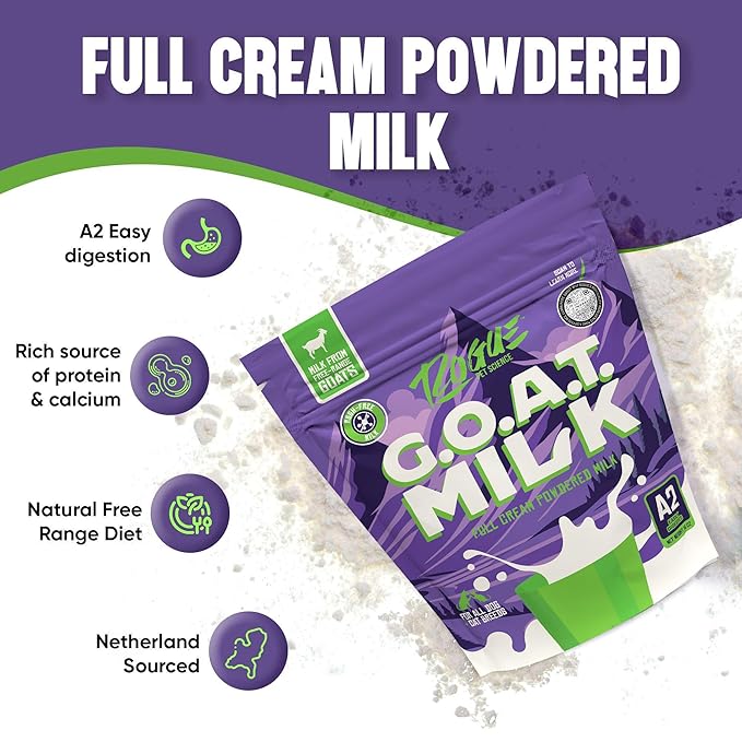 Rogue Pet Science G.O.A.T Milk – Powdered Goat Milk for Dogs and Cats. One 16-oz Bag Makes 6 Quarts. Human Grade A2 Powder for Adult Pets Senior Hydration Puppy and Kitten Food Topper