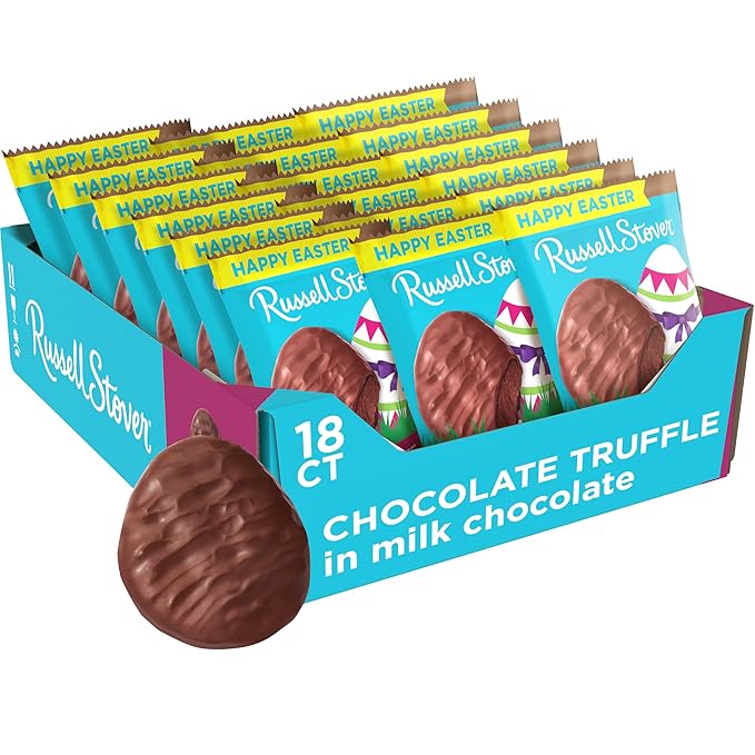 RUSSELL STOVER Easter Chocolate Truffle Milk Chocolate Easter Egg 1.3 oz. (Pack of 18)