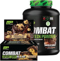 Muscle Pharm Combat 4lb Chocolate Milk Protein and Combat Chocolate Chip Cookie Dough Sport Bars