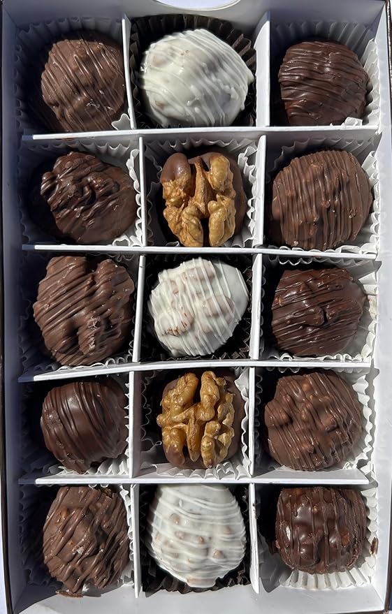 CHOCOFIG (12.3oz) – Premium Armenian Gourmet Delights | Walnuts &amp Figs Coated in Dark White &amp Milk Chocolate | Only 1g Added Sugar | Handcrafted Gift Box | Healthy &amp Delicious Snack.