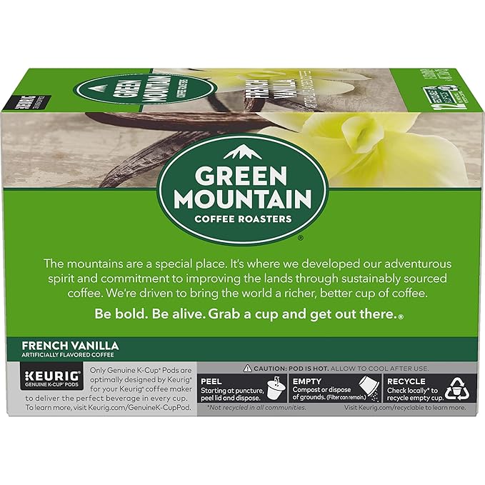 Green Mountain Coffee Roasters French Vanilla Keurig Single-Serve K-Cup Pods Light Roast Coffee 12 Count (Pack of 3)