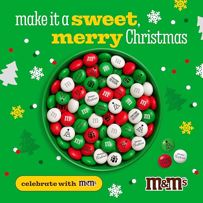 M&ampM’S WORLD Christmas Milk Chocolate Candy - 2 Pounds of Holiday Color Chocolate Bulk For Christmas Candy Bags Decorations and More