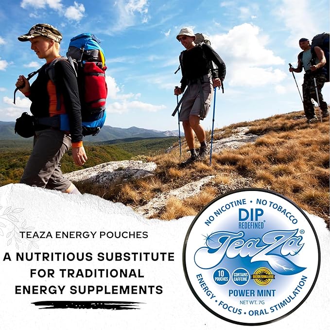 Teaza Peppermint Herbal Energy Pouch 10 Count 4 Camo Pucks