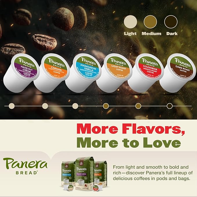 Panera Colombian Ground Coffee Medium Roast With Brown Sugar Hints - Smooth Balanced Everyday Brew 100% Arabica Beans Clean Label No Artificial Ingredients - Kosher Certified 12oz Bag Pack of 6 (7