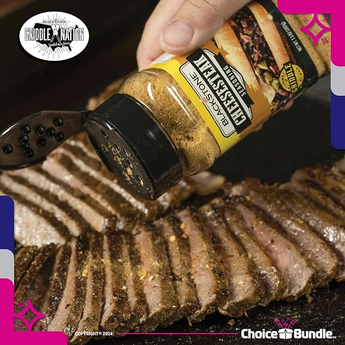Blackstone Cheesesteak Seasoning – Gourmet Griddle Premium Barbecue Rub 2 Pk (14.6 oz) + BBQ Masters &amp Opener (4 Items)!