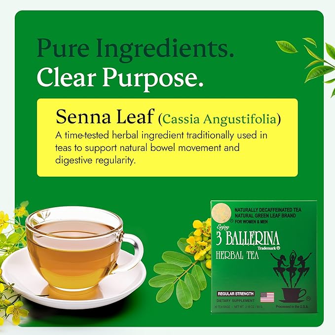 3 Pack of 3 Ballerina Tea for Men and Women (3 Boxes of 30 Tea Bags)