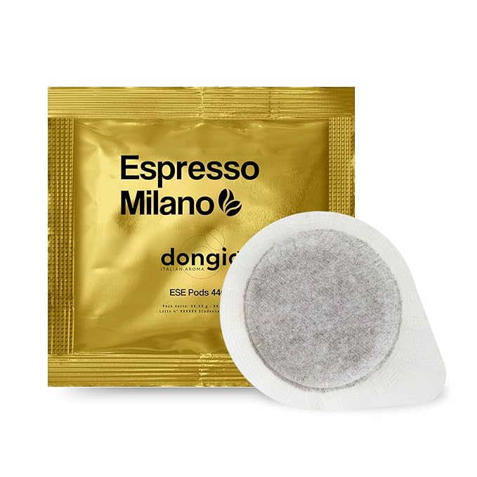 Dongiò Caffè Espresso Milano - 150 Easy Serving Espresso Pods (ESE 44mm) – Med-Light Roast Coffee (Intensity 6/10) - Roasted and Blended in Italy