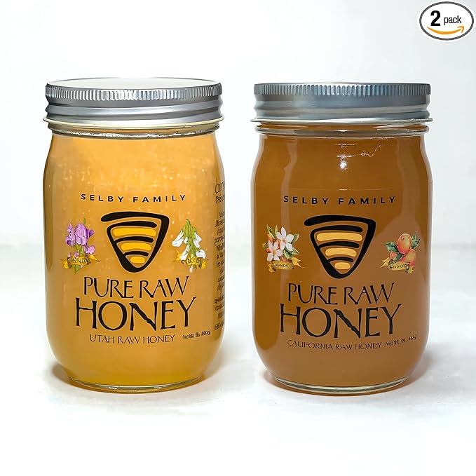Selby Family Honey - Crystallized Raw Clover and Orange Blossom Variety Pack
