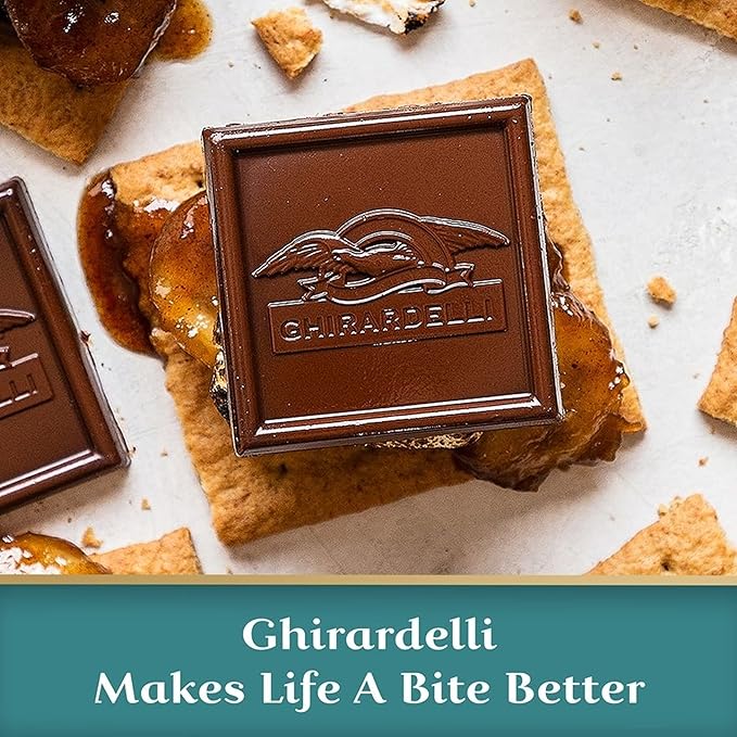 GHIRARDELLI Milk Chocolate Sea Salt Caramel SQUARES 5.3 oz Bag (Pack of 6) – Individually Wrapped Chocolate Candy