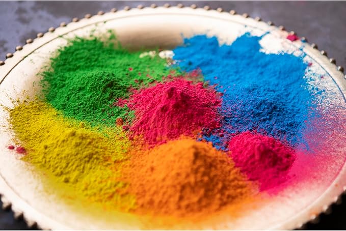 Kulture Khazana: Holi Color Powder 1lb Bags - 5 Pack - All-Natural Washable Non-Toxic for Festival of Colors Color Run Gender Reveal &amp Parties