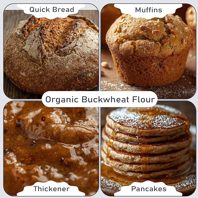 Great River Milling Organic Barley Flour | Unbleached Unbromated Non-GMO Kosher | High Fiber Nutty Flavor Perfect for Breads Pancakes &amp More | 5 Lb
