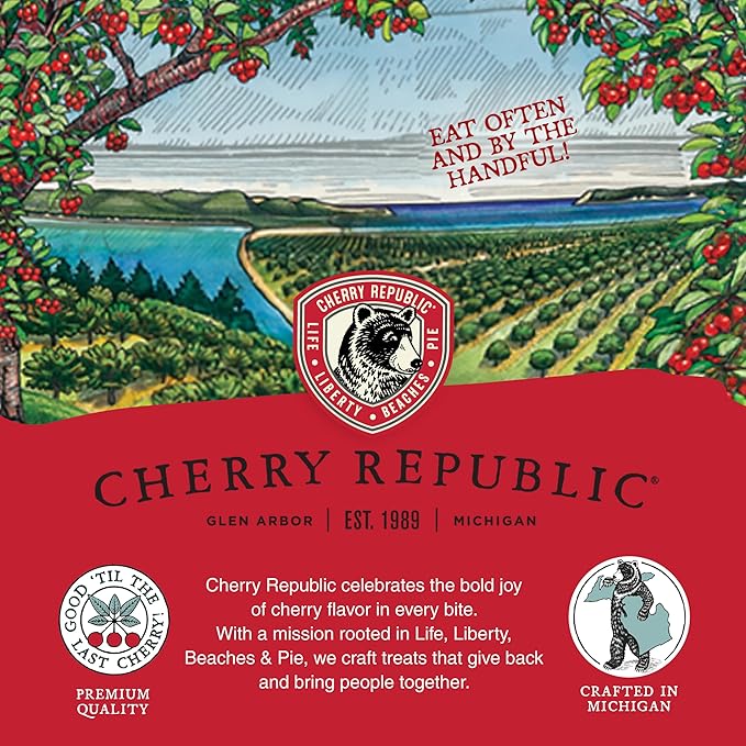Cherry Republic Exceptionally Dark Chocolate Covered Cherries 12 oz - Real Michigan Montmorency Tart Cherries with 72% Cacao All-Natural Sweet-Tart Cherry Candy Gourmet Snack or Gift Made in USA