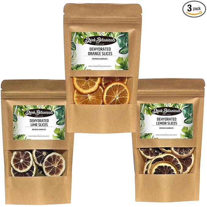 3-Pack Dehydrated Orange Lemon Lime Slices | 4.5 OZ | Approx 50+ Slices In Total | 100% Natural | For Cocktails Wreath Making Tea Cakes Decoration | Dried Orange For Cocktails | Drink Botanicals