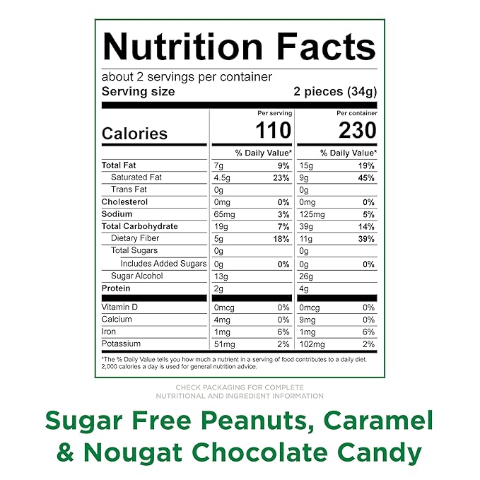 RUSSELL STOVER Sugar Free Peanut Caramel &amp Nougat Chocolate Candy 2.4 oz. bag (Pack of 10)