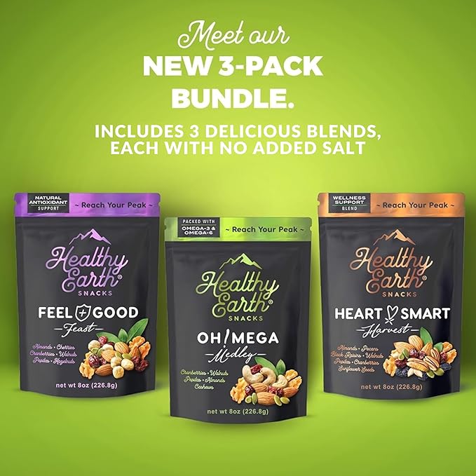 Mixed Nuts Unsalted | Trail Mix | Trail Mix without Peanuts | Gourmet Snacks Protein Snacks Gluten Free No Preservatives High Fiber (Three Pack Bundle)