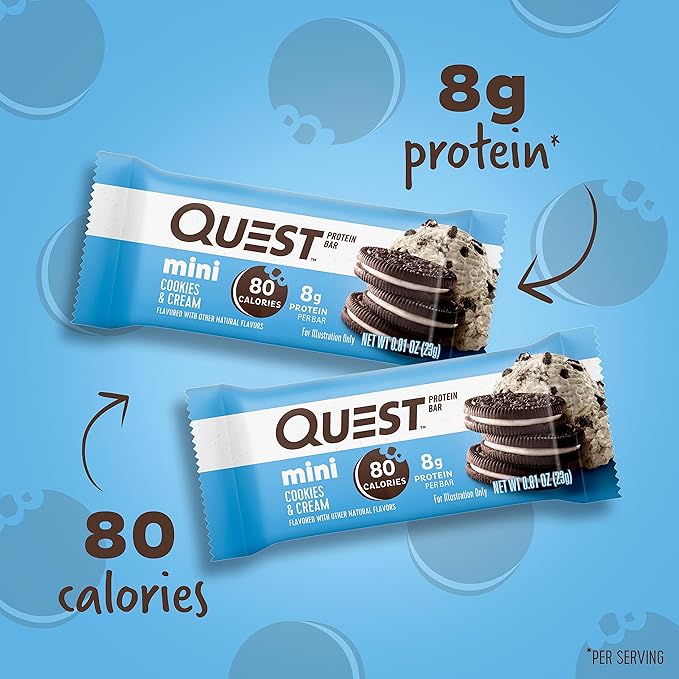 Quest Blueberry Muffin Protein Bars 12 Count and Mini Cookies &amp Cream Protein Bars 14 Count