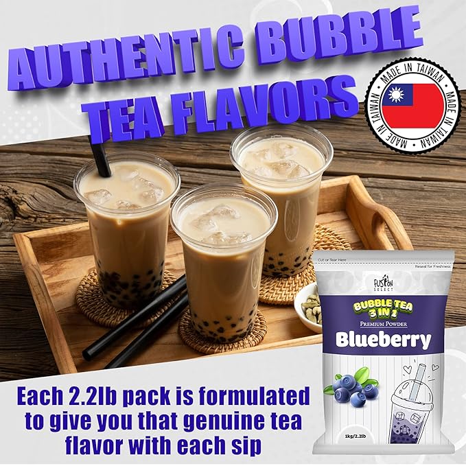 Fusion Select 2.2lb Boba Milk Tea Flavored-3-in-1 Drink Powder with Cream &amp Sugar - Instant Pre-Mixed Beverage for Hot or Cold Blends or Yummy Frappes