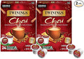 Twinings Chai Black Tea K-Cup Pods for Keurig 24 Count (Pack of 2) Naturally Sweet and Savoury Spice Flavors Caffeinated Enjoy Hot or Iced