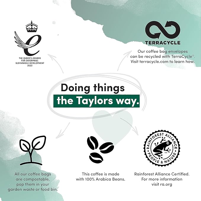 Taylors of Harrogate Decaffe Coffee Bags - 10 enveloped bags (Pack of 3 total of 30 Coffee Bags)