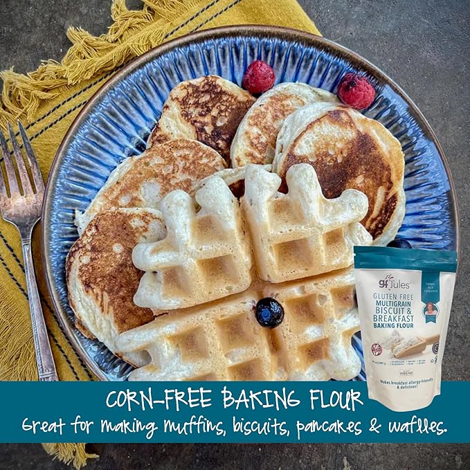 gfJules Certified Gluten Free Multigrain Biscuit &amp Breakfast Baking Flour | No Grit Non-GMO Vegan | Certified Top 9 Allergen-Free &amp Kosher | Corn-Free | 24 Ounces Pack of 12