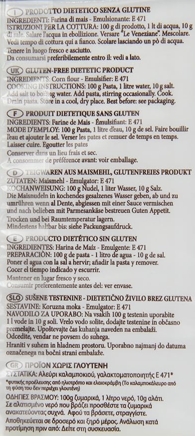 Le Veneziane Penne Rigate 250-Gram Packages (Pack of 6)
