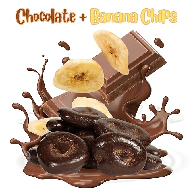 Dark Chocolate Covered Banana Chips by Its Delish 3 Lbs Jumbo Container | Gourmet Dark Chocolate Banana Chips Healthy Snacks Chocolate Fruit USA Made Vegan Kosher