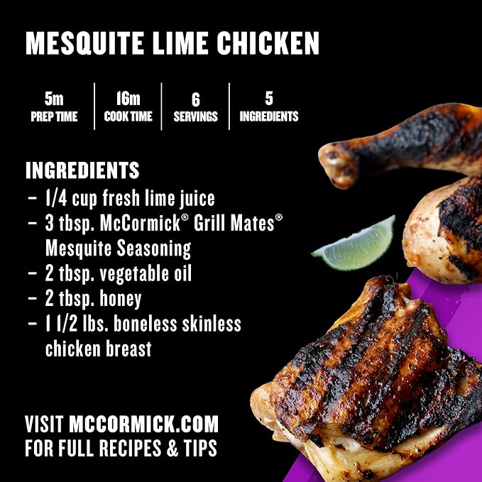 McCormick Grill Mates Mesquite Seasoning 24 oz - One 24 Ounce Container of Mesquite BBQ Spice Versatile Use in Marinades Meats Dressings and More
