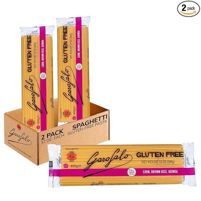 Garofalo - Premium Gluten-Free Spaghetti Pasta Italian Made Corn Rice Potato &amp Quinoa Blend Bronze-Drawn Al Dente (2 pack)