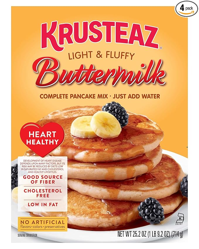 Krusteaz Heart Healthy Buttermilk Pancake Mix 25.2 OZ (Pack of 4)