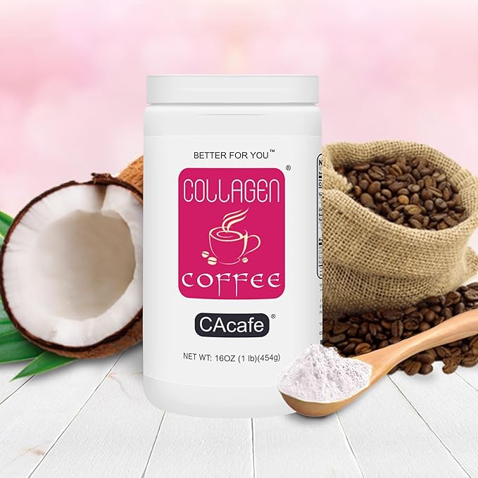 CAcafe Collagen Coffee | No Added Sugar 13g Protein | Ultimate Superfoods Blend of Collagen Coconut and Colombian Coffee | Hot or Cold Instant Mix | Non-GMO | 12.7oz Each (2-Pack)