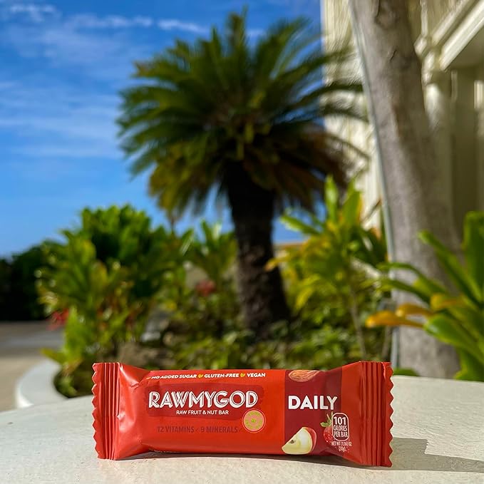RAWMYGOD Fruit and Nut Bars Gluten Free Vegan No Added Sugar (20 bars Daily)