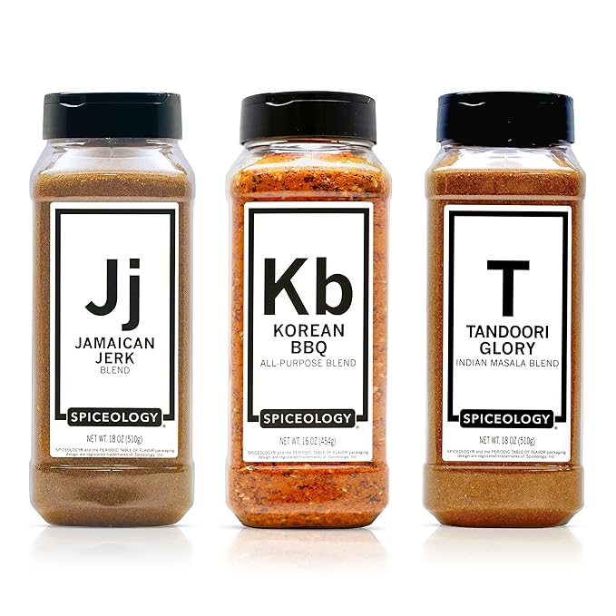 Spiceology – Global Flavors Bundle – Jamaican Jerk Korean BBQ &amp Tandoori Glory Seasonings – Bold &amp Fresh Spices for Chicken Steak Tofu &amp Vegetables – BBQ Stir Fry Ramen &amp Indian M