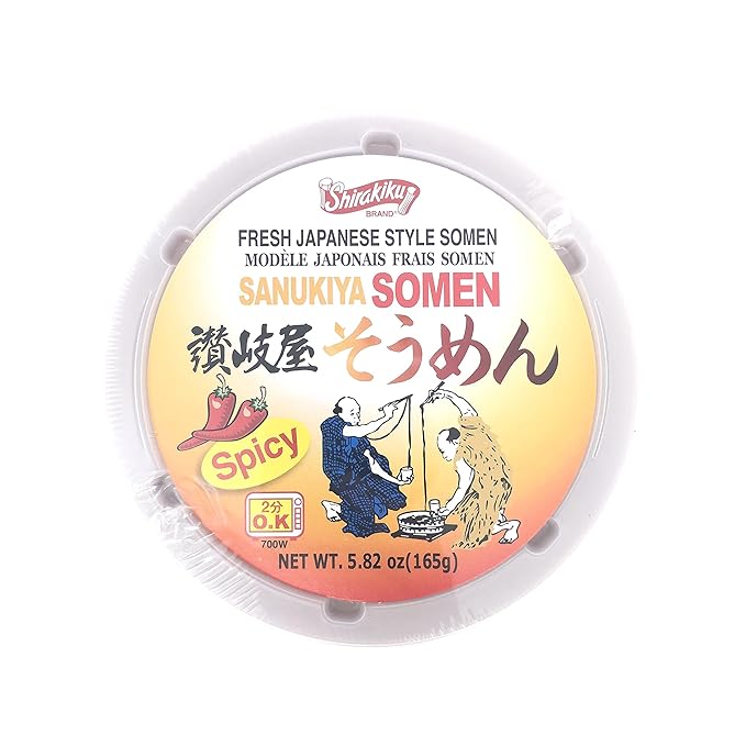 Shirakiku Sanukiya Instant Noodle Cups (Somen Spicy Pack of 6)