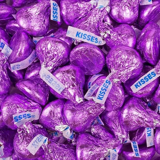 Purple Hershey's Kisses Plus Exclusive Free Celebrate Kiss Stickers by Just Candy 270 Pieces