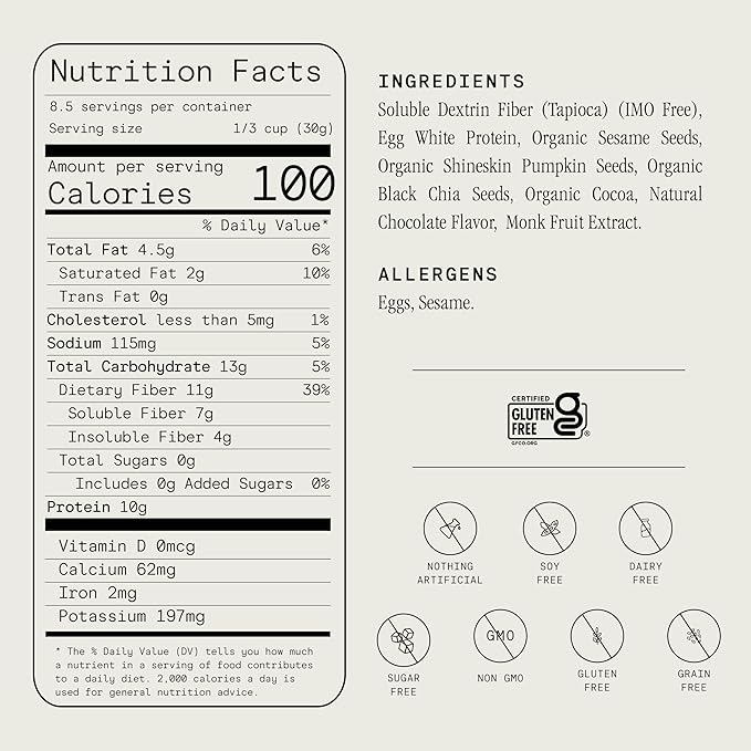 Julian Bakery® ProGranola® Cereal | Chocolate | 10g Protein | 11g Fiber | Paleo | 2 Net Carbs | Gluten-Free | Grain-Free | High Protein &amp High Fiber | 9oz (3 PACK)