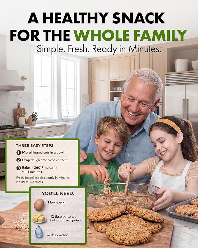 Cookie Mix Gluten Free Plant-Based Meal Replacement Plan with Hemp Protein Rich in Fiber Low in Sugar No Preservatives or Artificial Sweeteners 18 oz 3 Pack 2-Week Supply
