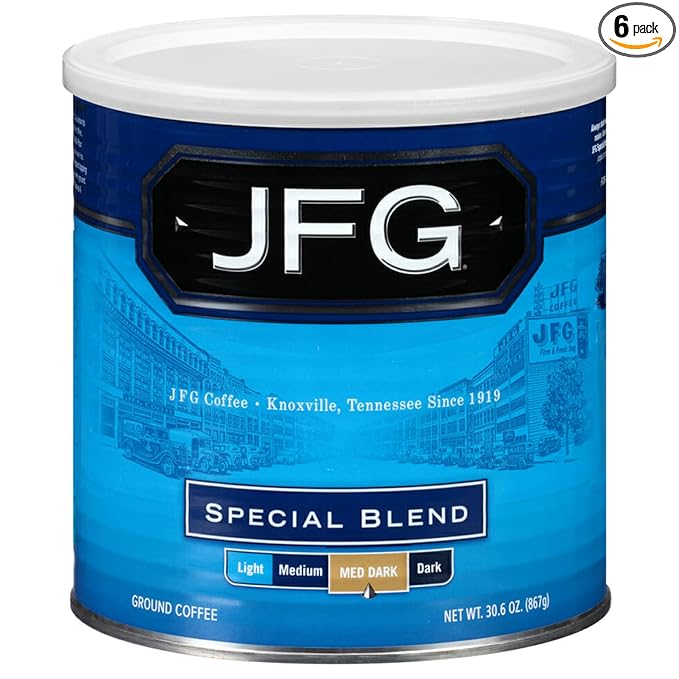 JFG Special Blend Medium-Dark Roast Ground Coffee 30.6oz Can (Pack of 6)