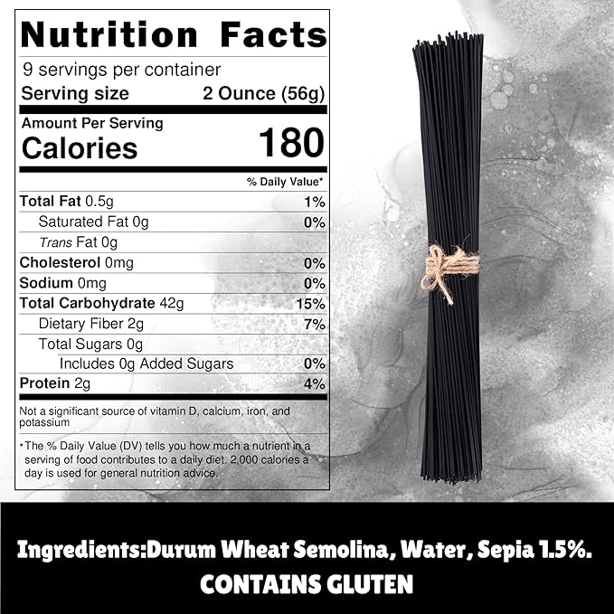 Sanniti Nero di Seppia Spaghetti 500g | Premium Italian Squid Ink Pasta | Rich Gourmet Flavor | Crafted in Italy (Pack of 6)