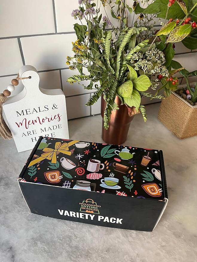 Herbal&ampBlack Tea Bags Variety Pack - Tea Assortment Tea Sampler with Passion Glazed Lemon Loaf and Vanilla Bean Macaron in Gift Box &amp Recipe eBook (50pcs)
