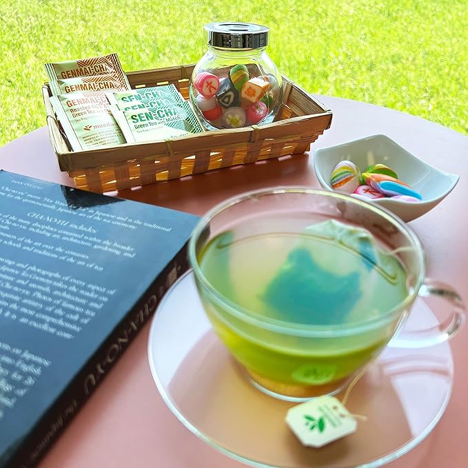 MAEDA-EN Sen-cha with Matcha Green 200 Tea Bags Powder Japanese Origin Green Tea Leaves Individually Wrapped Teabags 02386 2pk