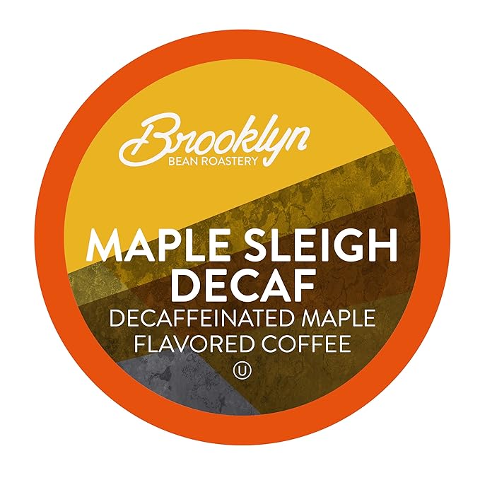 Brooklyn Beans Coffee Pods Maple Sleigh Decaf - Compatible with Keurig K Cup Brewers Including 2.0 Machines 40 Count Maple Flavored