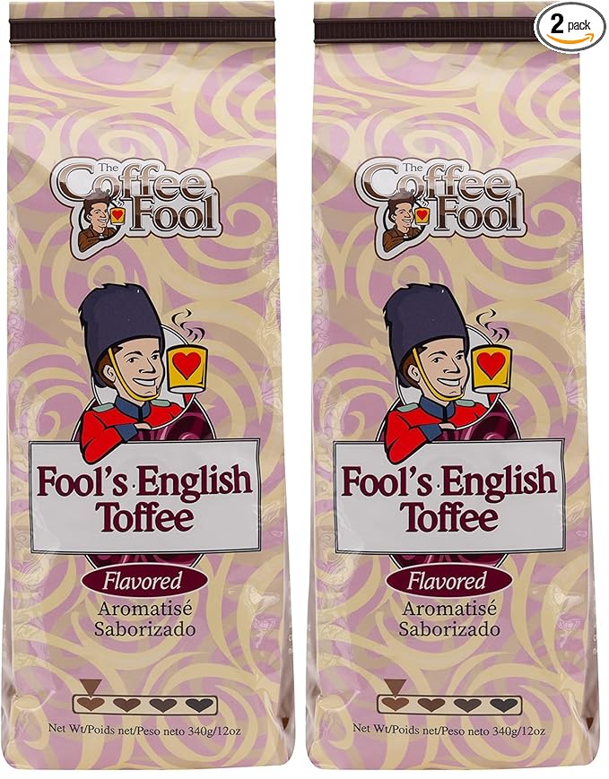 Coffee Fool's English Toffee (Strong Drip Grind) (Pack of 2)