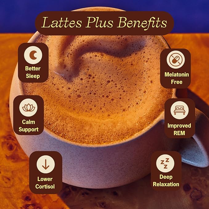 Clevr Sleeptime SuperLatte Magnesium Sleep Drink with Ashwagandha L-Theanine &amp Adaptogens Caffeine-Free Instant Tea &amp Superfood Latte Powder 14 Servings