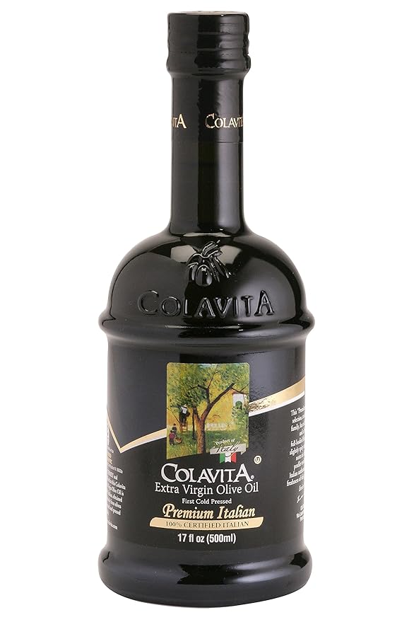 Colavita Premium Italian Extra Virgin Olive Oil 17 oz (Pack of 2) Glass Bottles